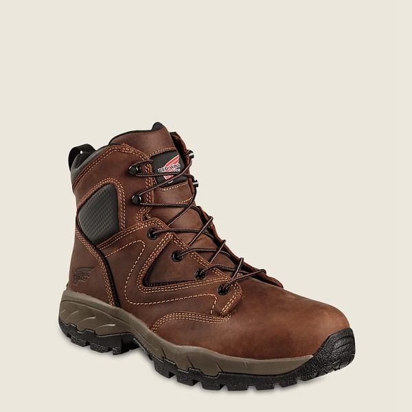 Red Wing Hiking Boots Truhiker - 6-inch Safety Toe - Brown/Black - Mens EBH749650